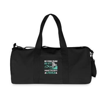 Né pour faire du VTT cadeau vélo tout-terrain - Sac de sport en toile recyclée Stanley/Stella - noir - Devant