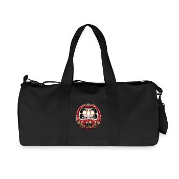 Blumenkreis-Daruma im Feststil Daruma Origami - Recycelte Canvas-Sporttasche von Stanley/Stella - Schwarz - Vorne