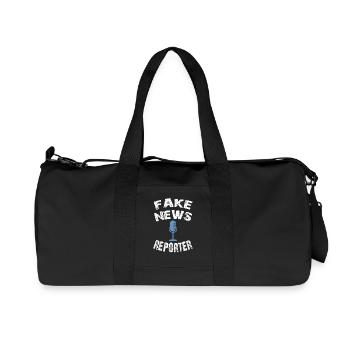 fake news reporter, fake news shirt - Recycled Canvas Sports Bag by Stanley/Stella - black - Front