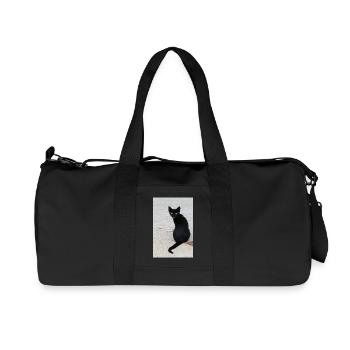 Katze schwarz - Recycelte Canvas-Sporttasche von Stanley/Stella - Schwarz - Vorne