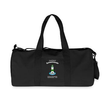 Leuchtturm Schleimünde grün-weiß Ostsee, Zeichnung - Recycelte Canvas-Sporttasche von Stanley/Stella - Schwarz - Vorne