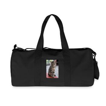 Katze Kätzchen Poster Katzenposter - Recycelte Canvas-Sporttasche von Stanley/Stella - Schwarz - Vorne