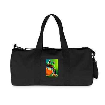 Grenouille colorée - Sac de sport en toile recyclée Stanley/Stella - noir - Devant