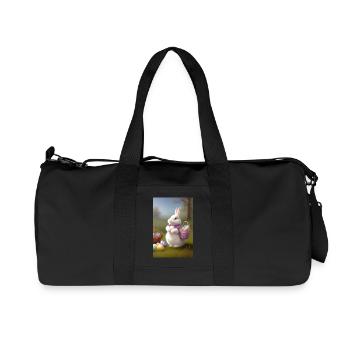 Osterhase mit Oster Eier - Recycelte Canvas-Sporttasche von Stanley/Stella - Schwarz - Vorne