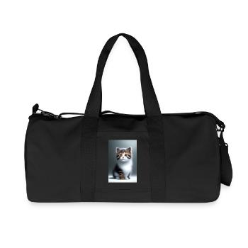 Bébé chat - Sac de sport en toile recyclée Stanley/Stella - noir - Devant