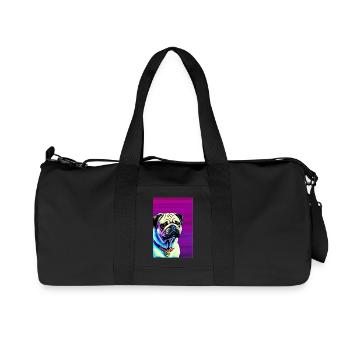 Mops Hund - Recycelte Canvas-Sporttasche von Stanley/Stella - Schwarz - Vorne