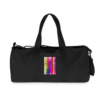 Splashes of paint and lines - Recycled Canvas Sports Bag by Stanley/Stella - black - Front