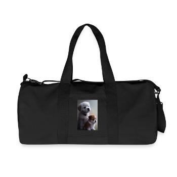 Bébé chien - Sac de sport en toile recyclée Stanley/Stella - noir - Devant