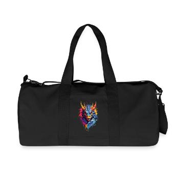 Coole Drache - Recycelte Canvas-Sporttasche von Stanley/Stella - Schwarz - Vorne