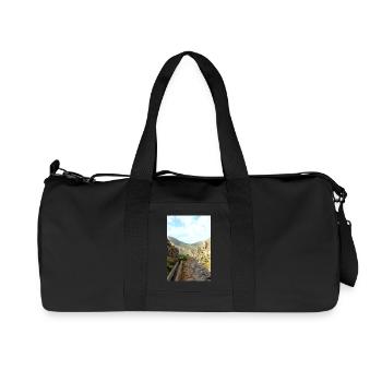 Mountain Mountains Mountain Landscape Poster - Recycled Canvas Sports Bag by Stanley/Stella - black - Front