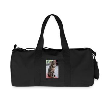 chat, chaton - Sac de sport en toile recyclée Stanley/Stella - noir - Devant