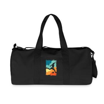 Joueur de football couleur explosion shot rétro vintage - Sac de sport en toile recyclée Stanley/Stella - noir - Devant