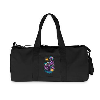 Flamingo Pineapple Fruits - Recycled Canvas Sports Bag by Stanley/Stella - black - Front
