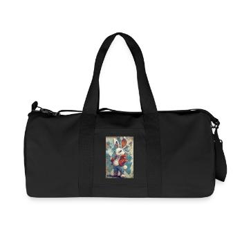 Sweat à capuche Graffiti Bunny - Sac de sport en toile recyclée Stanley/Stella - noir - Devant