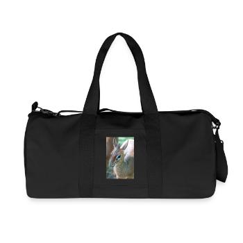 Kirk's dik-dik (in german Kirk-Dikdik Zwergrüssel - Recycled Canvas Sports Bag by Stanley/Stella - black - Front