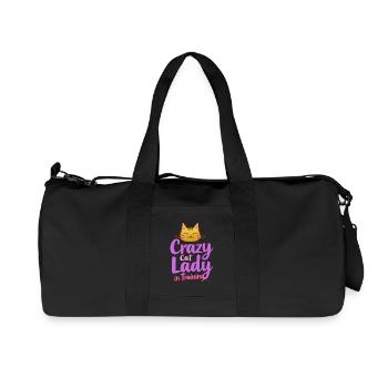 Dame folle des Chats - Crazy Cat Lady - Recycled Canvas Sports Bag by Stanley/Stella - black - Front