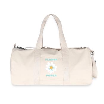 Flower Power – Design Rétro et Bohème 70's - Sac de sport en toile recyclée Stanley/Stella - blanc naturel - Devant