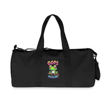 Colorful Frog with Optimistic Message - Recycled Canvas Sports Bag by Stanley/Stella - black - Front