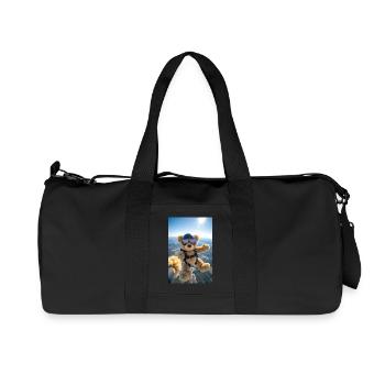 Bären-Fallschirmsprung-Abenteuer - Recycelte Canvas-Sporttasche von Stanley/Stella - Schwarz - Vorne