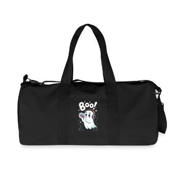 Boo Cute Casque Fantôme avec Bulle de Savon - Sac de sport en toile recyclée Stanley/Stella - noir - Devant