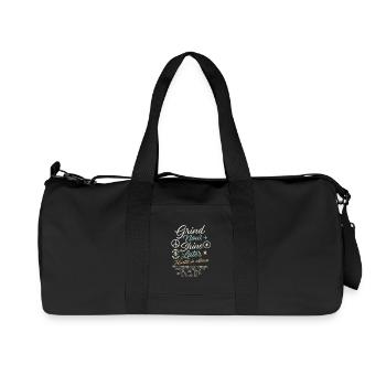Motivational Saying for Success & Hustle - Recycled Canvas Sports Bag by Stanley/Stella - black - Front