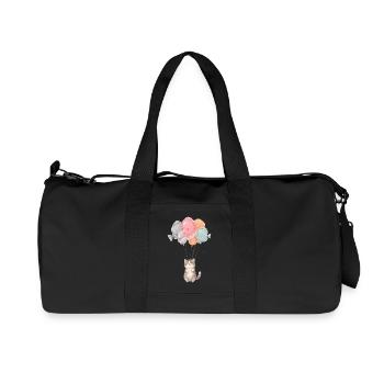 Chat mignon avec des ballons de poisson – Design de dessin animé - Sac de sport en toile recyclée Stanley/Stella - noir - Devant