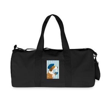 Chic Dog Coffee and Beret - Recycled Canvas Sports Bag by Stanley/Stella - black - Front