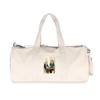 Des générations à la table avec la technologie - Sac de sport en toile recyclée Stanley/Stella - blanc naturel - Devant