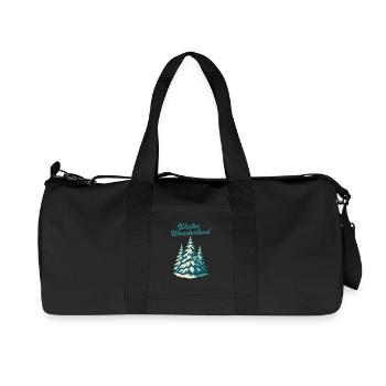 Winter Wonderland Fir Trees - Recycled Canvas Sports Bag by Stanley/Stella - black - Front