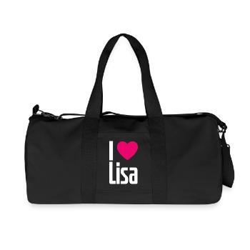 I Love Lisa Pinkes Herz Ich liebe Lisa - Recycelte Canvas-Sporttasche von Stanley/Stella - Schwarz - Vorne