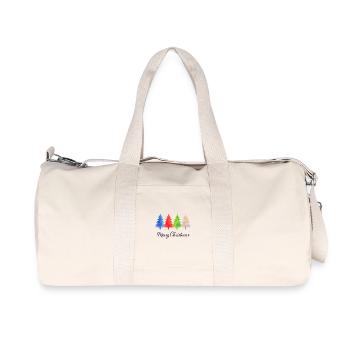 Joyeux sapins de Noël - Sac de sport en toile recyclée Stanley/Stella - blanc naturel - Devant