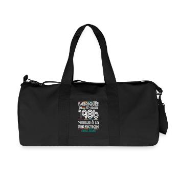 Anniversaire 40 ans - Fabriquée en Février 1986 - Sac de sport en toile recyclée Stanley/Stella - noir - Devant