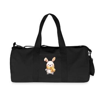 Baby Bunny – Childish and Adorable Drawing - Recycled Canvas Sports Bag by Stanley/Stella - black - Front