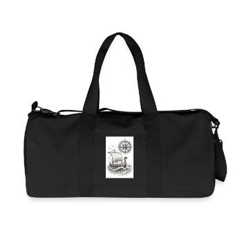Compass Viking Segelschiff - Recycelte Canvas-Sporttasche von Stanley/Stella - Schwarz - Vorne