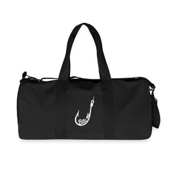 Bite Me Fishing Hook Emblem - Recycled Canvas Sports Bag by Stanley/Stella - black - Front