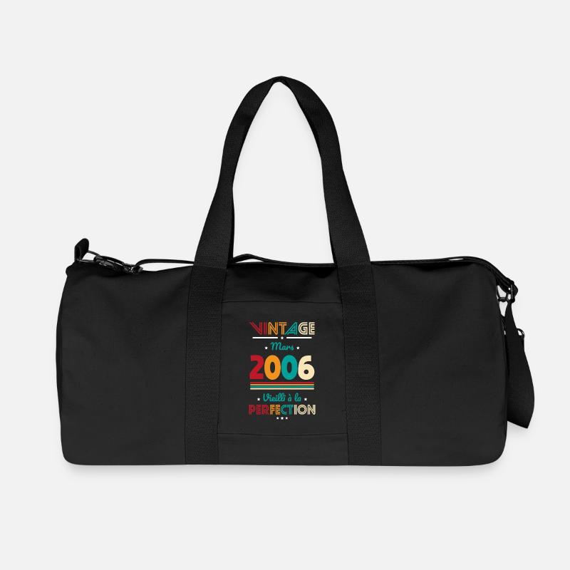 20-jähriges Jubiläum – Vintage – März 2006 - Recycelte Canvas-Sporttasche von Stanley/Stella - Schwarz