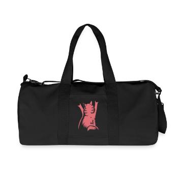 Vue arrière du Chat de Roche – Cornes de Diable - Sac de sport en toile recyclée Stanley/Stella - noir - Devant