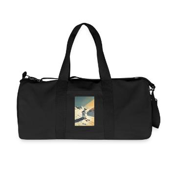 Skiing Snowman - Recycelte Canvas-Sporttasche von Stanley/Stella - Schwarz - Vorne
