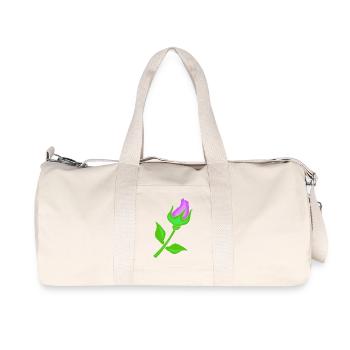 Rose in a purple shade - Recycled Canvas Sports Bag by Stanley/Stella - natural - Front