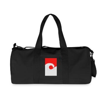 Japan Wave Minimal Poster Design - Recycled Canvas Sports Bag by Stanley/Stella - black - Front