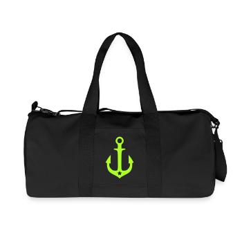 Ancre néon avec insigne d’étoile - Sac de sport en toile recyclée Stanley/Stella - noir - Devant