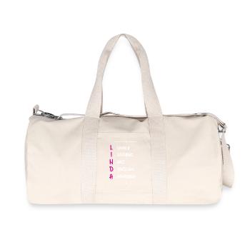 Linda Name Acrostic - Sac de sport en toile recyclée Stanley/Stella - blanc naturel - Devant