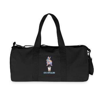 Cute Bunny Funny Boba Bubble Tea - Recycled Canvas Sports Bag by Stanley/Stella - black - Front