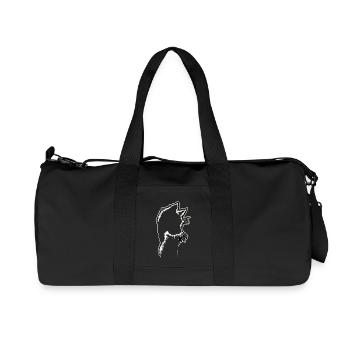 Katzensilhouette | Minimalistisches Design - Recycelte Canvas-Sporttasche von Stanley/Stella - Schwarz - Vorne