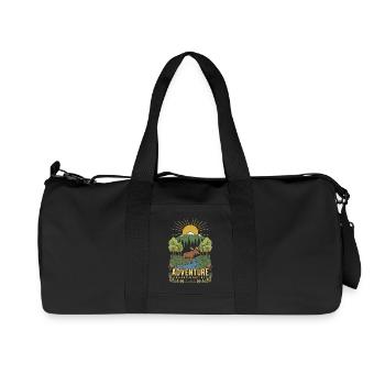 Sunrise Moose Forest Landscape - Recycled Canvas Sports Bag by Stanley/Stella - black - Front