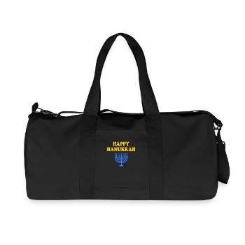 HAPPY HANUKKAH - Sac de sport en toile recyclée Stanley/Stella - noir - Devant