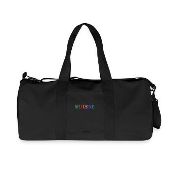 SWITZERLAND. COUNTRY - Recycled Canvas Sports Bag by Stanley/Stella - black - Front