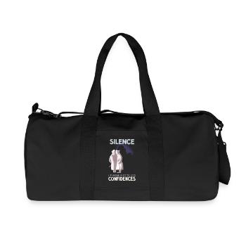 SiLENCE.. on vous écoute! (Style 1) - Sac de sport en toile recyclée Stanley/Stella - noir - Devant