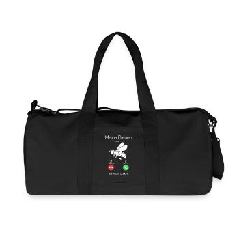 T-Shirt Geschenk - Imker Bienen rufen, muss gehen - Recycelte Canvas-Sporttasche von Stanley/Stella - Schwarz - Vorne