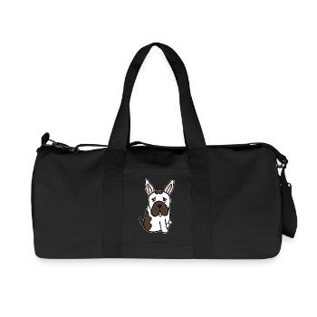 Français Buldog - bouledogue français - Sac de sport en toile recyclée Stanley/Stella - noir - Devant